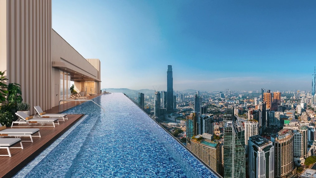 118-metre rooftop infinity pool overlooking the Kuala Lumpur skyline